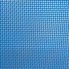 Close-up of blue IKSONIC woven mesh showing crossing strands and openings.