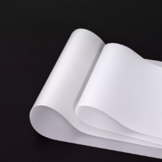 White film curled into broad overlapping loops on a dark background; supplied by IKSONIC in China.