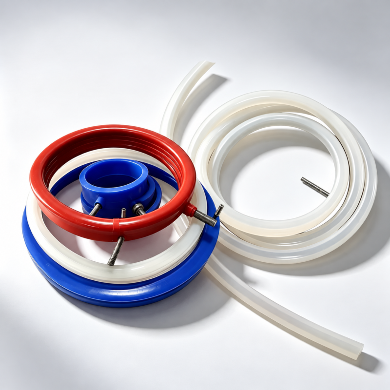 Custom IKSONIC silicone inflatable seal rings and profiles with visible fittings.