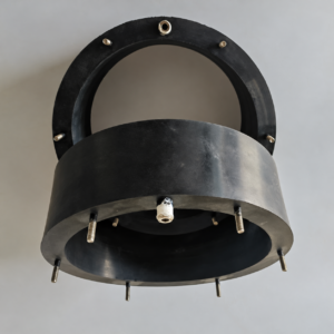 IKSONIC EPDM inflatable bag clamp rings showing mounting hardware and air connections.