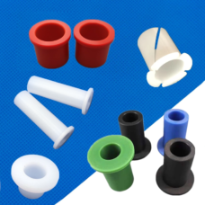 Short, extended and split flanged sleeve examples in several colors, IKSONIC supplier selection.