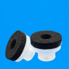 Two IKSONIC foam vacuum cups showing polyurethane pad openings and silicone bodies.