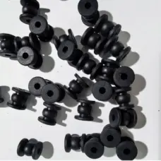 Top view showing central holes and flanges on black gimbal dampers, IKSONIC wholesale supply.