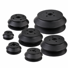 Seven black IKSONIC heavy-duty vacuum suction cups in different sizes.