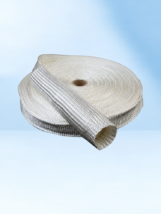White woven high-silica sleeve roll with an open tubular end, offered by IKSONIC, a China supplier.