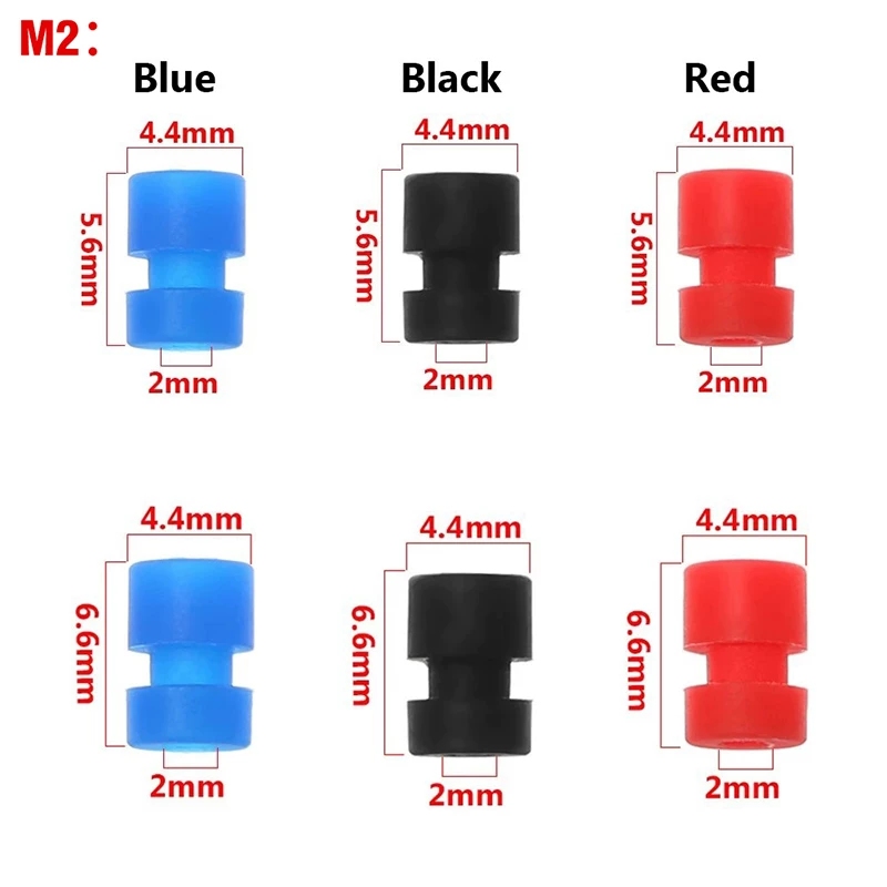 Supplier dimensional diagram of M2 silicone dampers, showing 5.6 mm and 6.6 mm heights; IKSONIC supply reference.