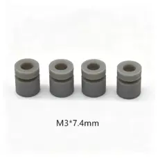 Four grey cylindrical damping parts with visible grooves and central holes, supplied by IKSONIC in China.