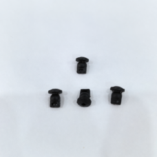 Four black gimbal damping pieces for Mini 5 Pro arranged to show their flanges and mounting openings.