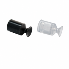 Black and translucent white IKSONIC miniature vacuum suction cups.