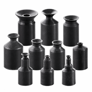 Ten black IKSONIC miniature vacuum suction cup profiles.