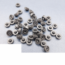 IKSONIC supplier photo of a second arrangement of piezo dispensing valve seals showing bores and side profiles.