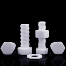 PTFE bolt head and thread views with separately sold nut and washer, IKSONIC supplier