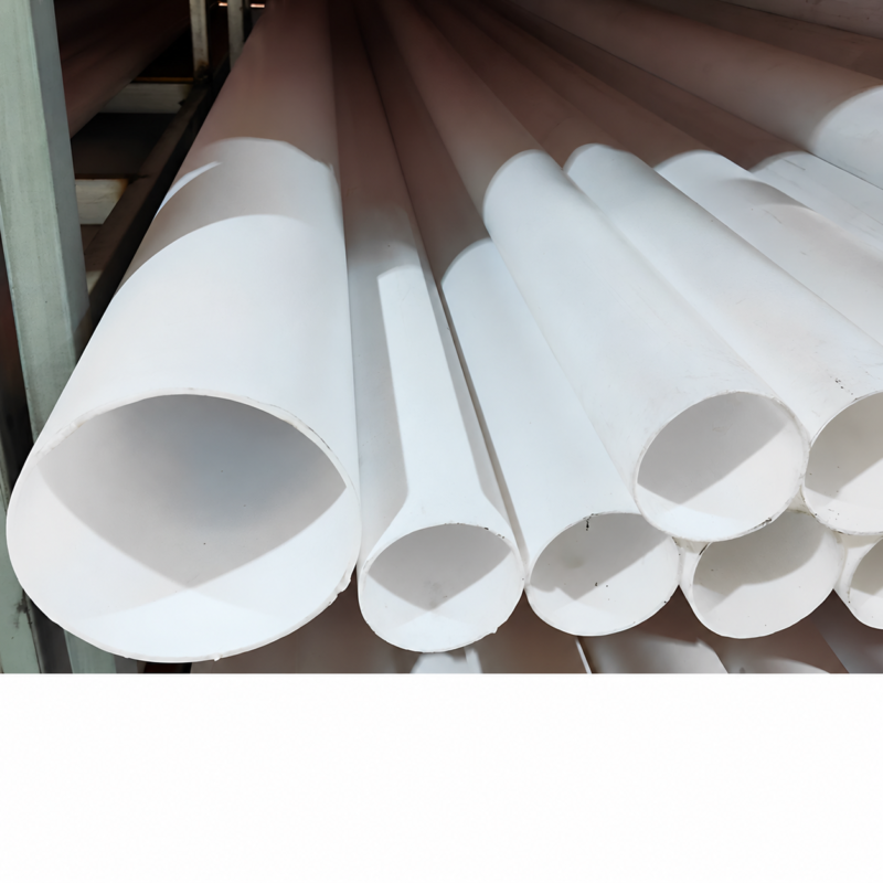 Close-up of white PTFE liner tube openings for wholesale supply by IKSONIC.