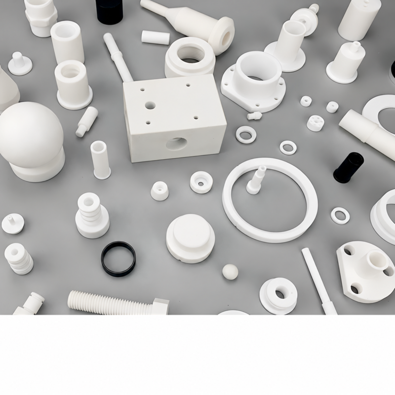 Assorted machined components with a drilled block, bushings and rings, from IKSONIC China supplier.