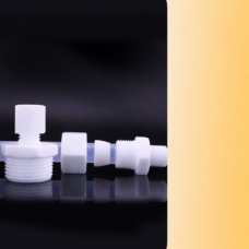 IKSONIC wholesale PTFE male threaded ferrule fitting shown with a tubing application example; tubing is not included.