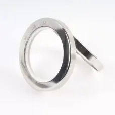 Front and side views of stainless steel PTFE oil seals available from IKSONIC