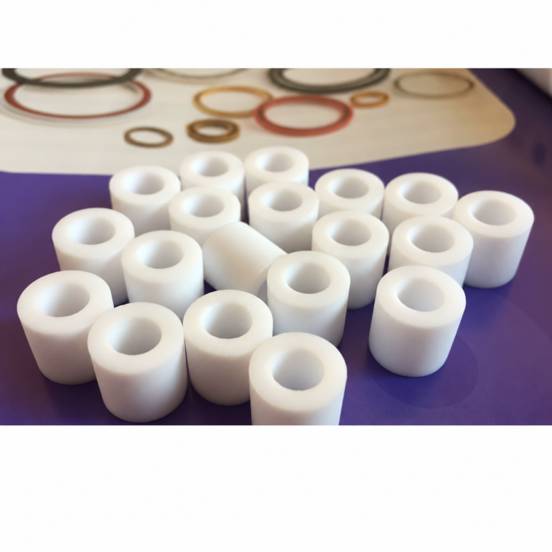 IKSONIC PTFE Plain Insulating Sleeves - China Supplier White PTFE cylindrical insulating sleeves with plain bores, supplied by IKSONIC in China