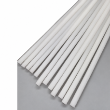 White PTFE threaded rods arranged diagonally on a gray surface, supplied by IKSONIC in China