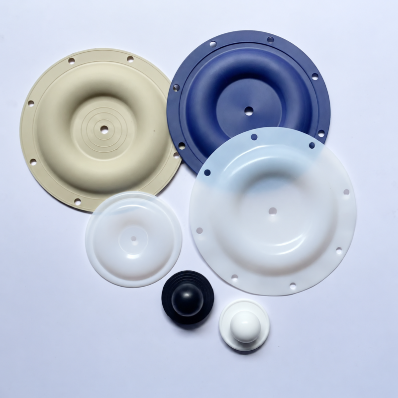 iksonic-pump-diaphragm-assortment-china-supplier Six pump diaphragms in assorted sizes and profiles, supplied by IKSONIC in China