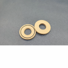 Two IKSONIC tan rotary evaporator seal gaskets, with a black circular groove on the left gasket and a plain face on the right.