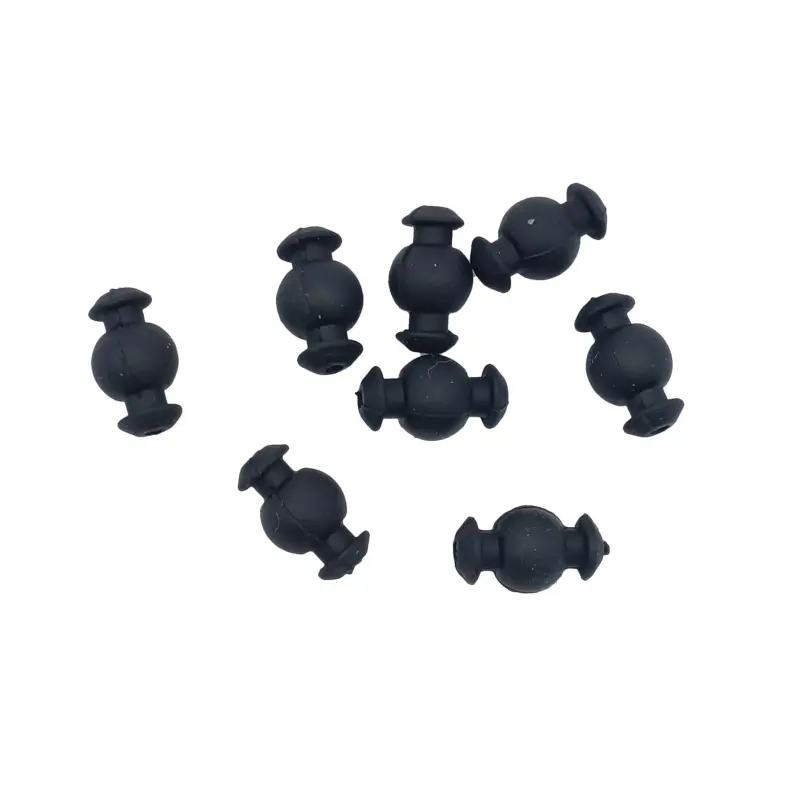 Close view of black silicone damper bodies and retaining flanges, IKSONIC supplier