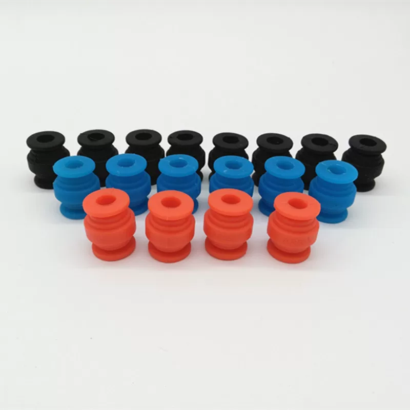 Black, blue and red silicone gimbal damping balls in the IKSONIC assortment.