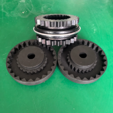 Flexible coupling ring shown with two separate hubs for assembly reference; hubs are not confirmed as included, supplied by IKSONIC