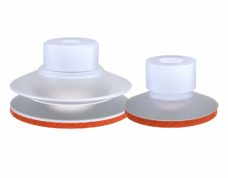 Product illustration of two IKSONIC vacuum suction cup rear profiles and mounting openings.