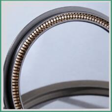 Close-up of a metallic energizing spring seated in an IKSONIC PTFE seal channel.