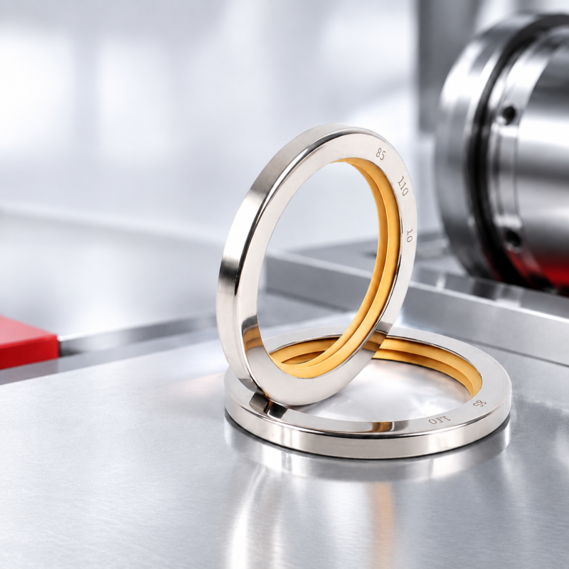 Two stainless steel PTFE oil seals showing upright and flat views for IKSONIC wholesale enquiries