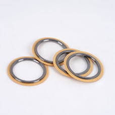Four vacuum pump shaft seal rings with dark gray inner lips and gold-colored outer lips, arranged loosely with a separate lower-left ring and overlapping rings on the right; supplied by IKSONIC in China.