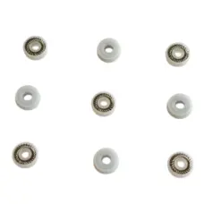 White dispensing seals arranged to show front and reverse faces, IKSONIC product view.