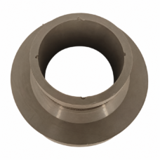 Grey-brown reducer pipe connector viewed through its stepped open bore.